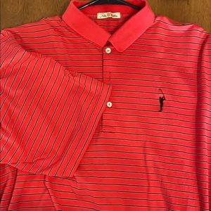 Peter Millar Golf Polo Size XL Red, black & gold